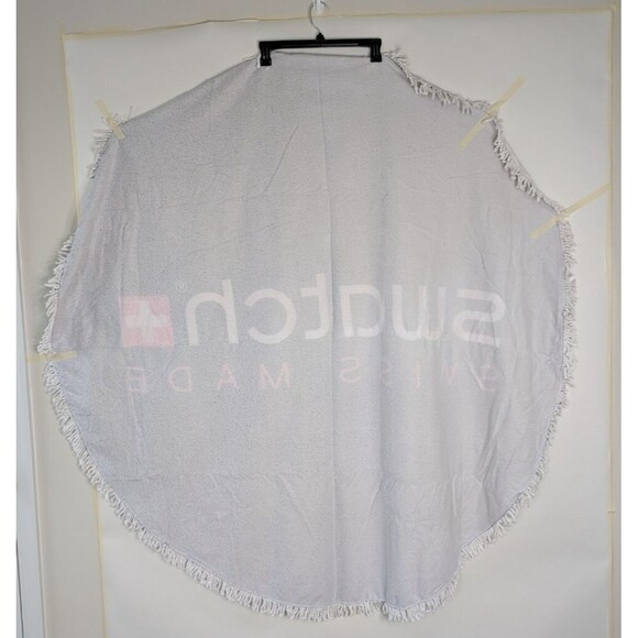 Swatch Swiss Made Black Round Towel With Fringe Swag Gift New - Picture 2 of 6